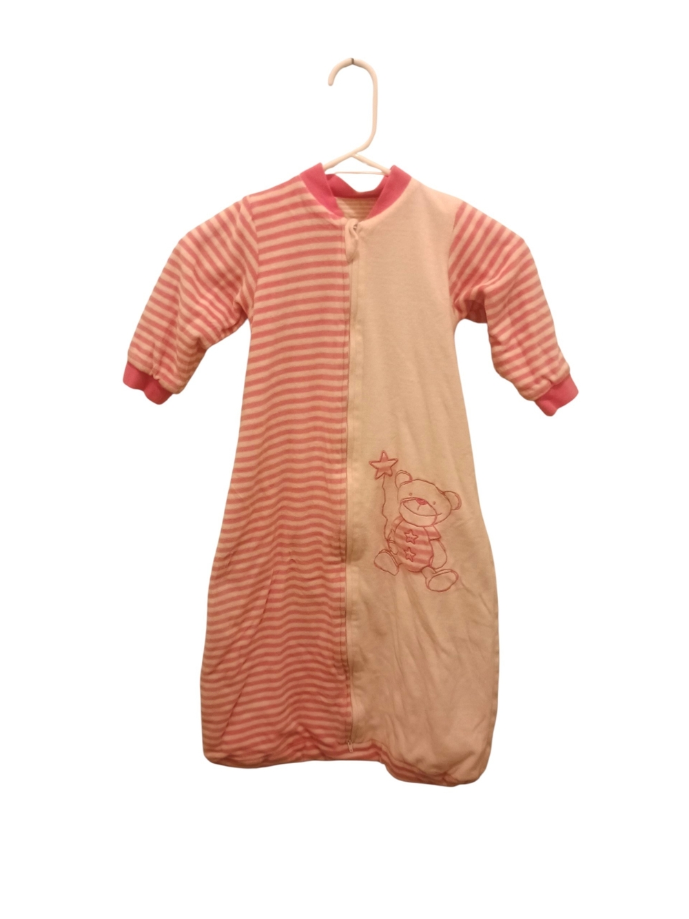 BloomStar Baby Long sleeve Pink and White Striped Sleep Sack Wearable Blanket